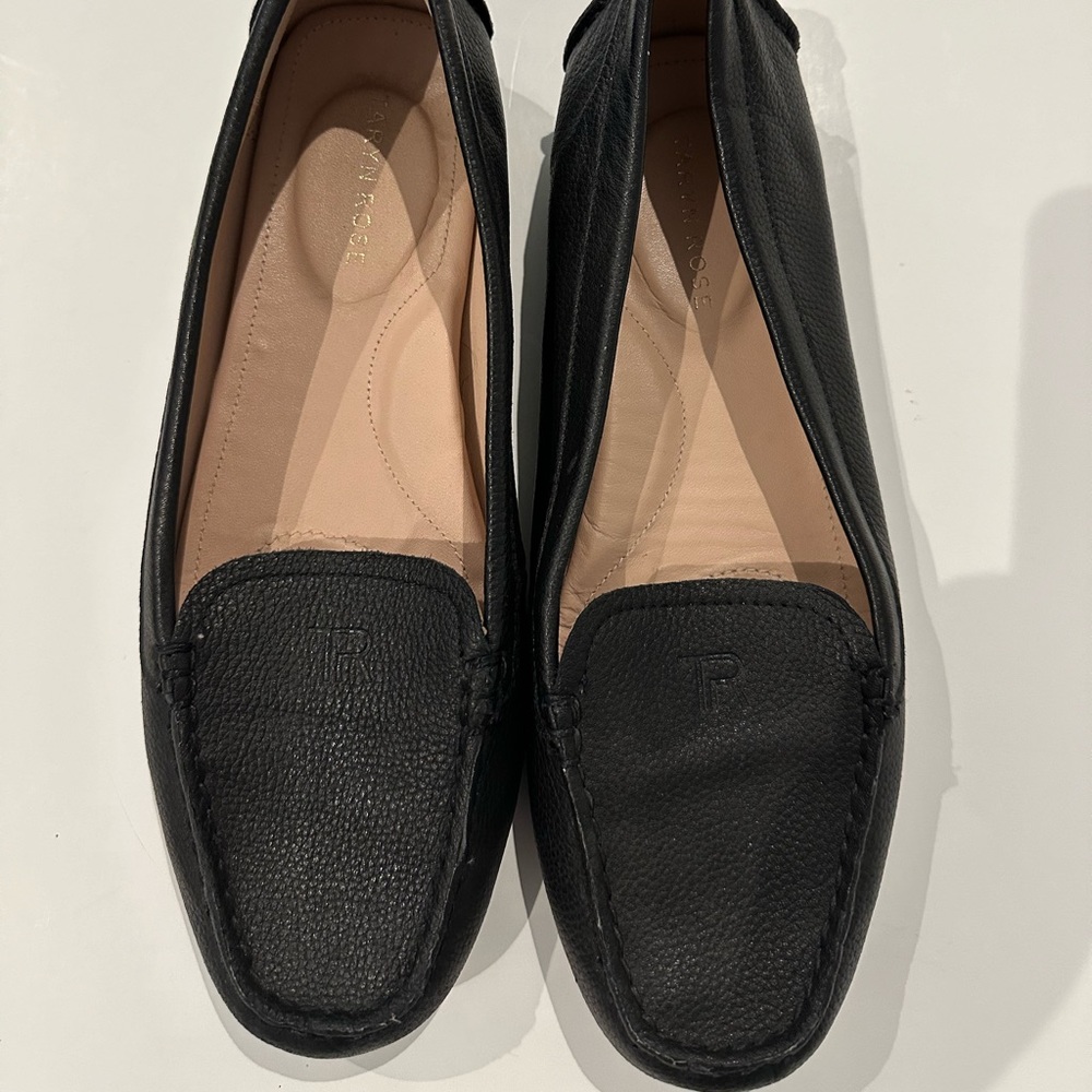 TARYN ROSE Black Leather Driving Loafer - size 9